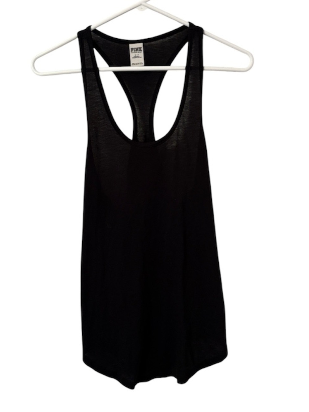PINK Black Logo Tank Top